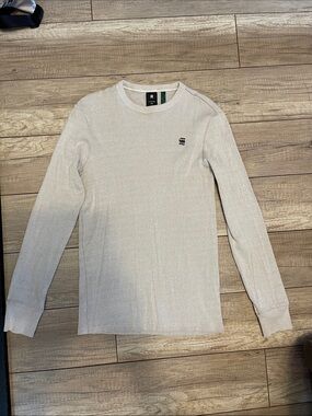 G-Star Raw Light Gray Long Sleeve Crewneck Knit Shirt XS